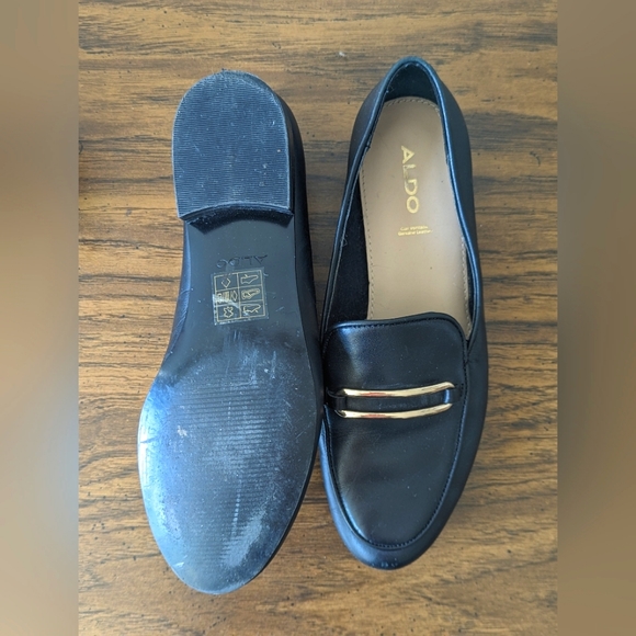 black leather loafers (with gold detail) | ALDO - Picture 6 of 6